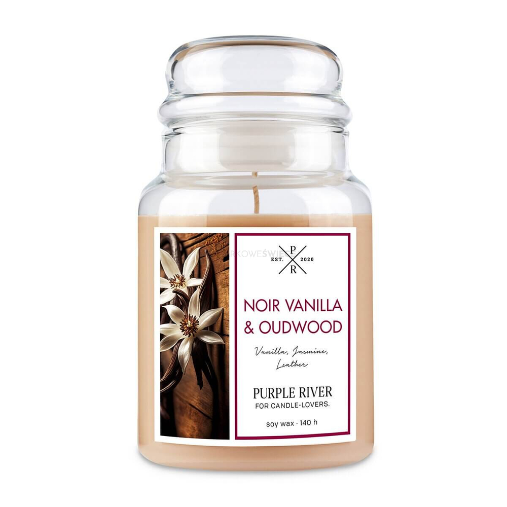Purple River Noir Vanilla & Oudwood Duża Świeca Sojowa 623g