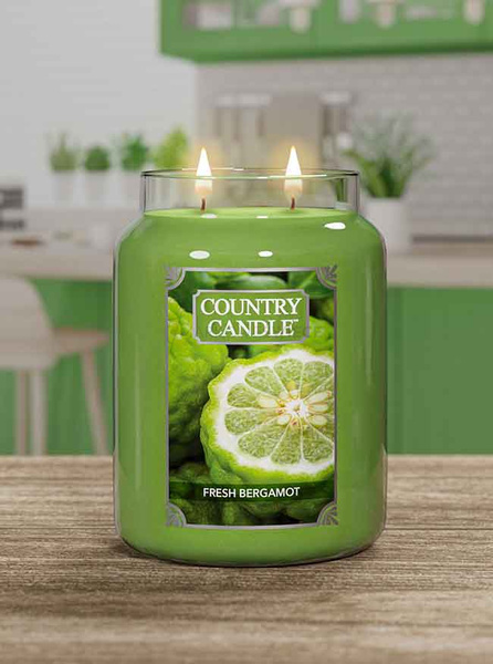 Country Candle Fresh Bergamot Duża Świeca Zapachowa 652g