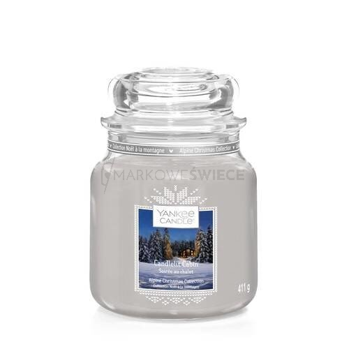 Yankee Candle Candlelit Cabin Średnia Świeca Zapachowa 411g