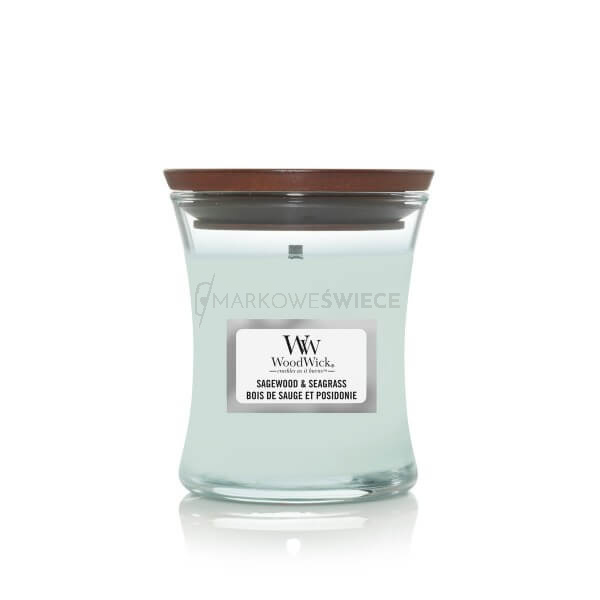 WoodWick Sagewood & Seagrass Mała Świeca 85g