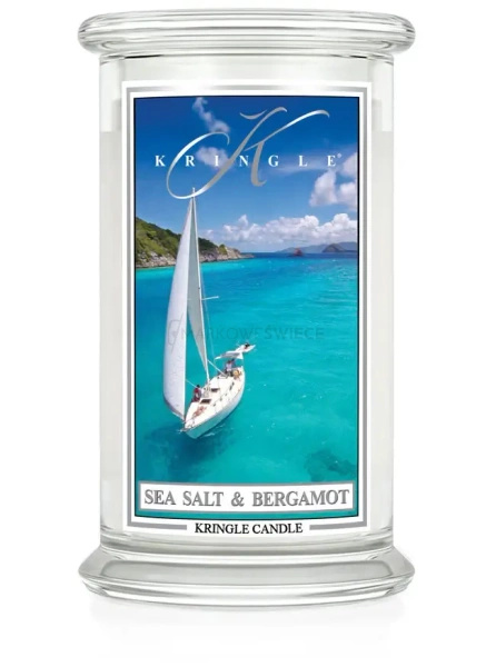 Kringle Candle Sea Salt & Bergamot Duża Świeca Zapachowa 624g