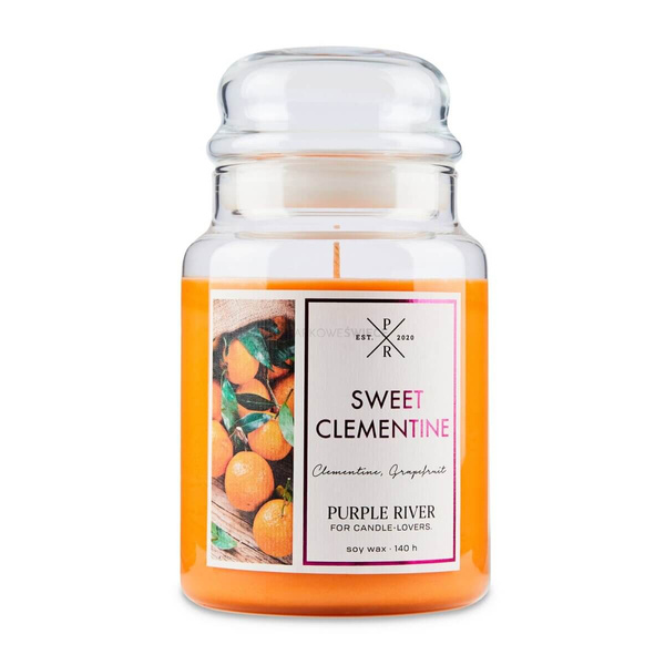 Purple River Sweet Clementine Duża Świeca Sojowa 623g