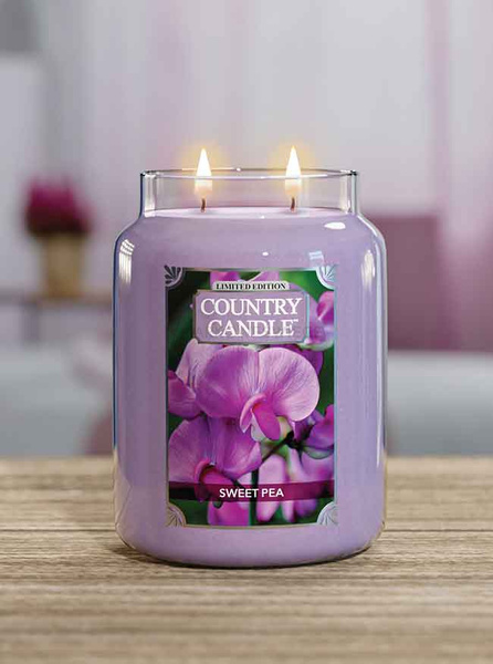Country Candle Sweet Pea Duża Świeca Zapachowa 652g