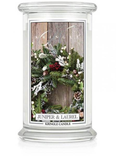 Kringle Candle Juniper & Laurel Duża Świeca Zapachowa 624g