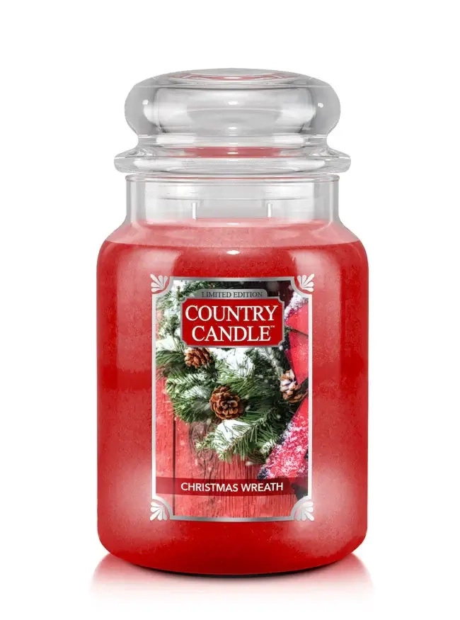 Country Candle Christmas Wreath Duża Świeca Zapachowa 652g