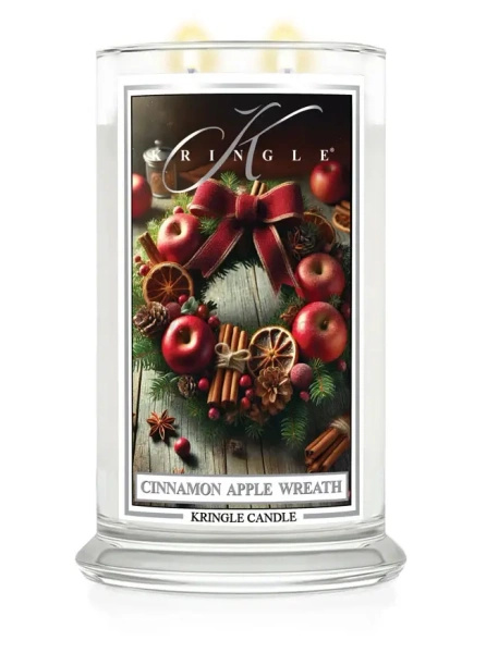 Kringle Candle Cinnamon Apple Wreath Duża Świeca Zapachowa 624g