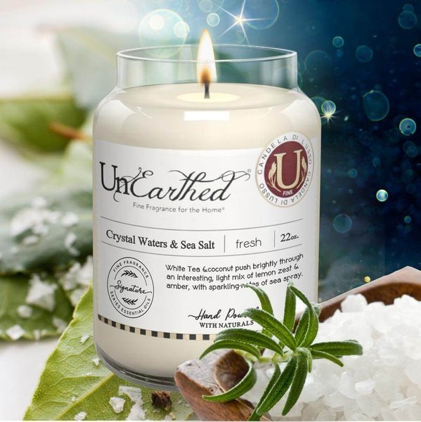 Unearthed Candle Crystal Waters & Sea Salt Duża Świeca Zapachowa 640g