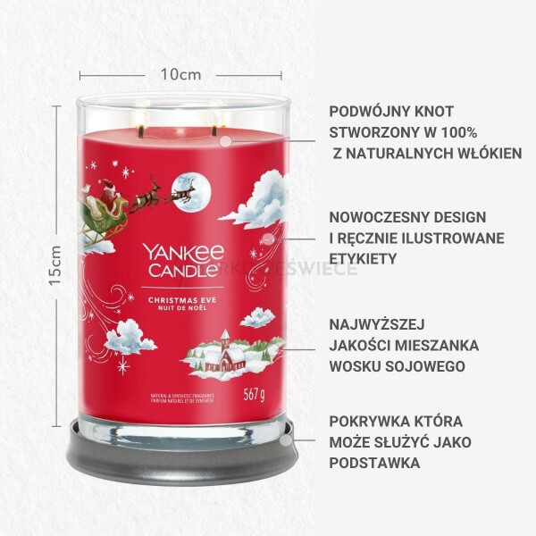 Yankee Candle Christmas Eve Tumbler Duża Świeca 567g