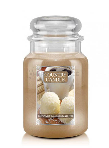 Country Candle Coconut Marshmallow Duża Świeca Zapachowa 652g