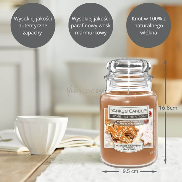 Yankee Candle Gingerbread Jingle Duża Świeca Zapachowa 538g