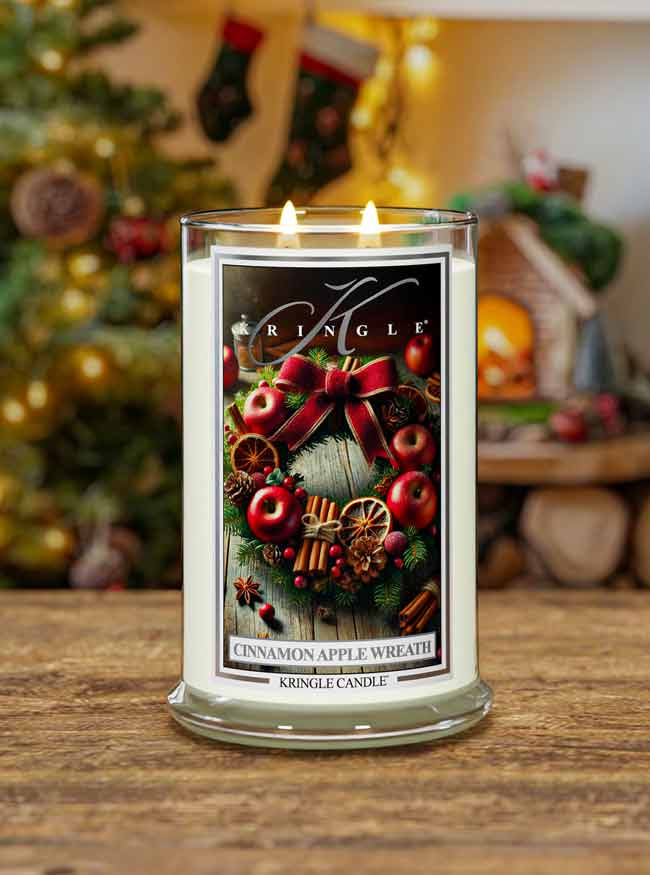 Kringle Candle Cinnamon Apple Wreath Duża Świeca Zapachowa 624g