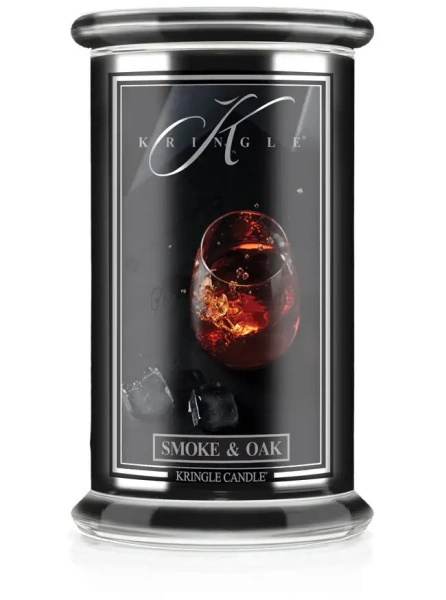 Kringle Candle Reserve Smoke & Oak Duża Świeca Zapachowa 624g