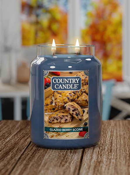 Country Candle Glazed Berry Scones Duża Świeca Zapachowa 652g