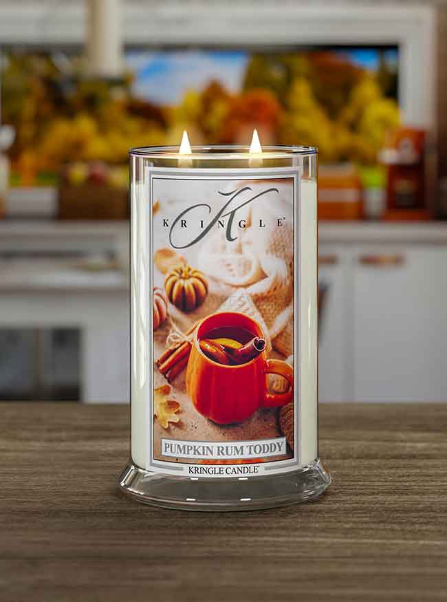 Kringle Candle Pumpkin Rum Toddy Duża Świeca Zapachowa 624g