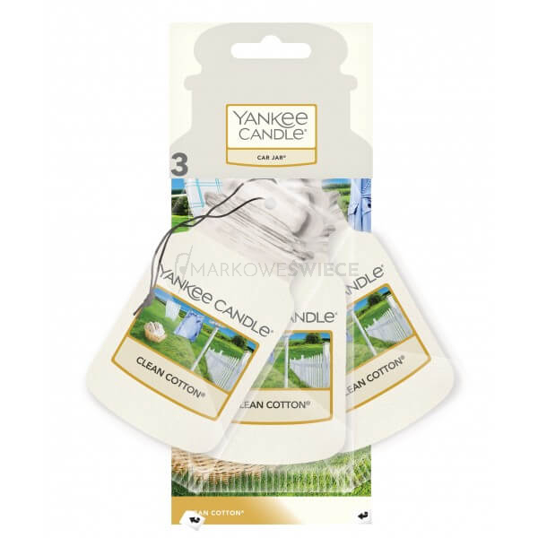 Yankee Candle Clean Cotton op.- 3 szt. Car Jar Zapach do Auta