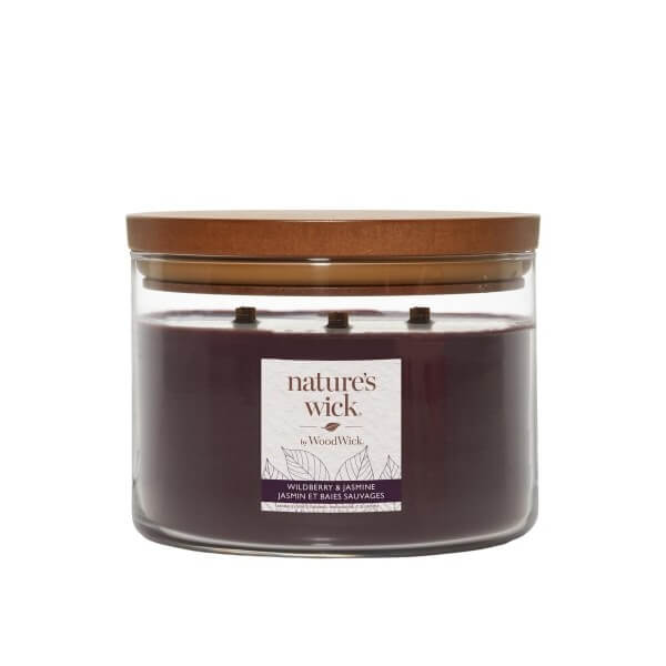 WoodWick Nature's Wick Wildberry & Jasmine Duża Świeca Zapachowa 433g