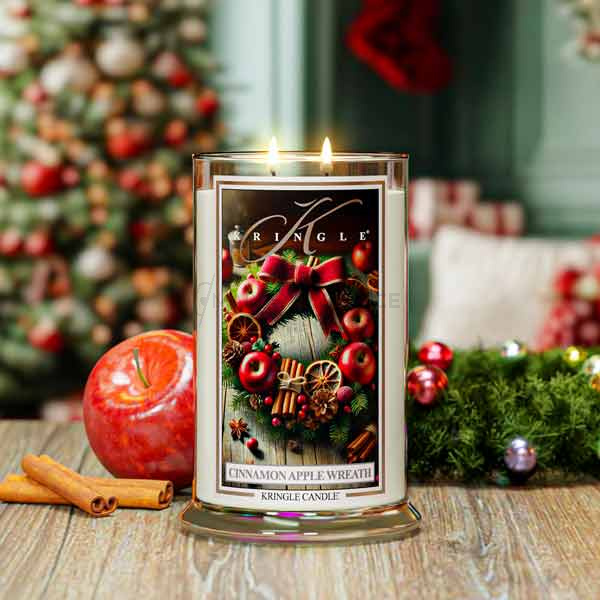 Kringle Candle Cinnamon Apple Wreath Duża Świeca Zapachowa 624g