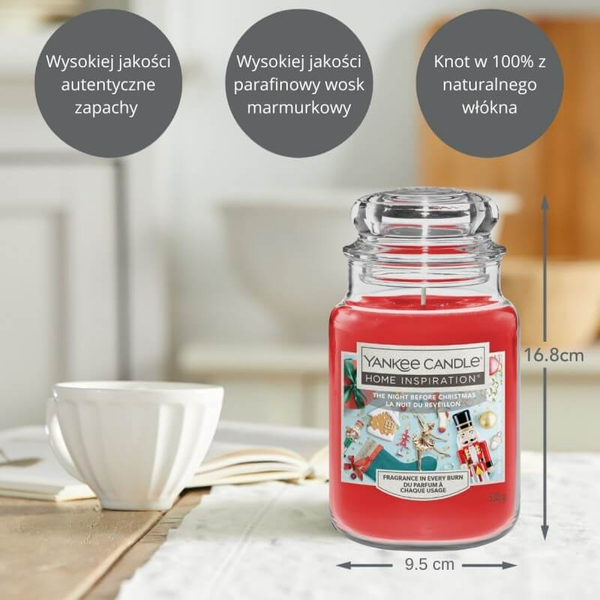 Yankee Candle The Night Before Christmas Duża Świeca Zapachowa 538g