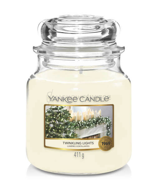 Yankee Candle Twinkling Lights Średnia Świeca Zapachowa 411g