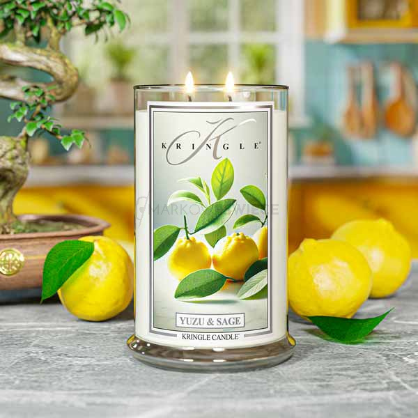 Kringle Candle Yuzu & Sage Duża Świeca Zapachowa 624g