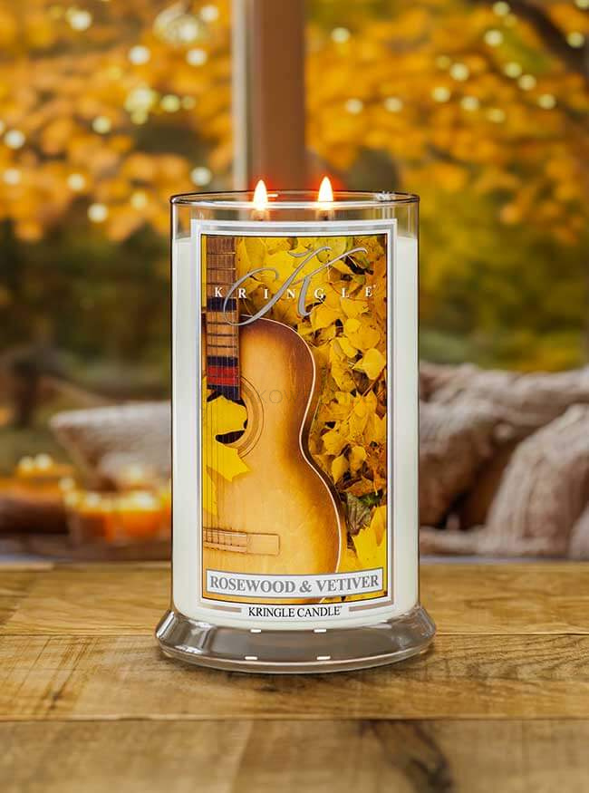 Kringle Candle Rosewood & Vetiver Duża Świeca Zapachowa 624g