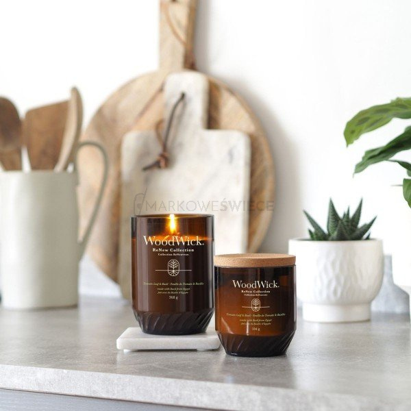 WoodWick Renew Tomato Leaf & Basil Świeca 184g