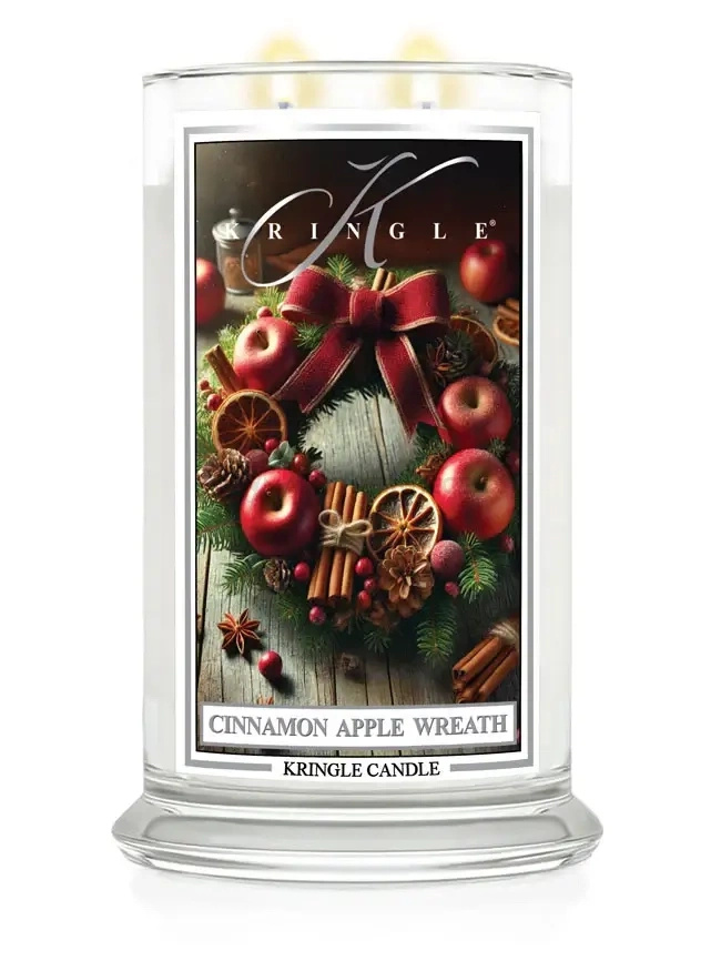 Kringle Candle Cinnamon Apple Wreath Duża Świeca Zapachowa 624g
