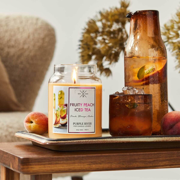 Purple River Fruity Peach Iced Tea Duża Świeca Sojowa 623g