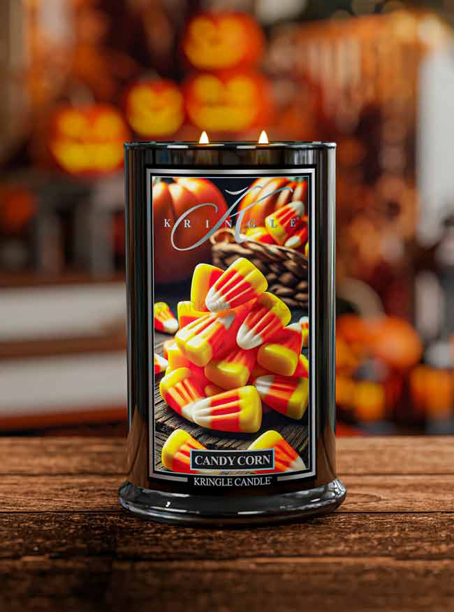 Kringle Candle Candy Corn Duża Świeca Zapachowa 624g