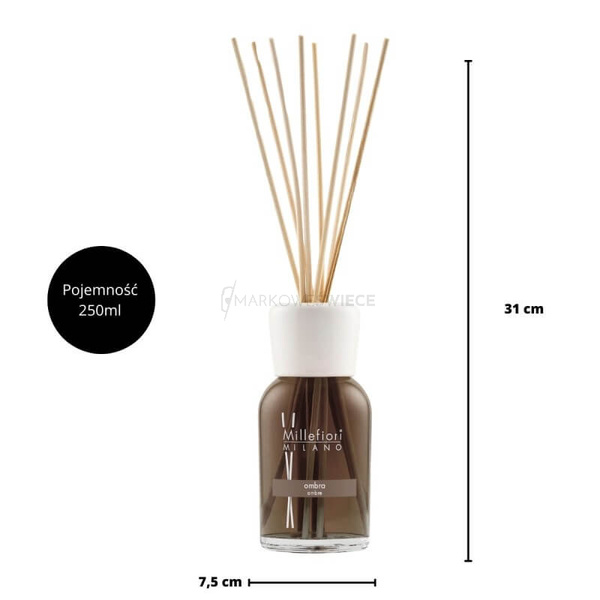 Millefiori Milano Ombra pałeczki zapachowe 250ml