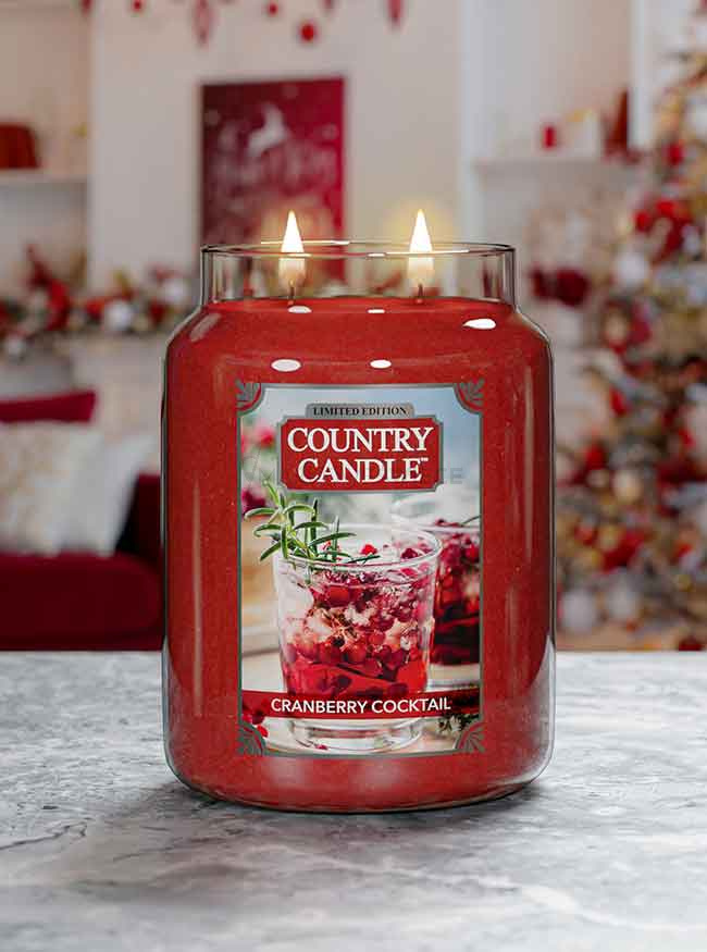 Country Candle Cranberry Coctail Duża Świeca Zapachowa 652g