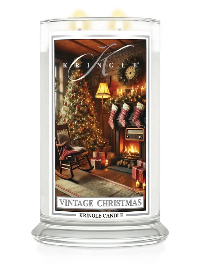 Kringle Candle Vintage Christmas Duża Świeca Zapachowa 624g