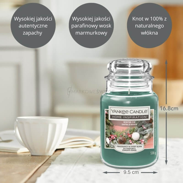 Yankee Candle Winter Fir Duża Świeca Zapachowa 538g