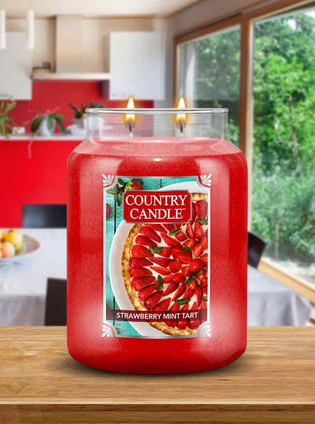 Country Candle Strawberry Mint Tart Duża Świeca Zapachowa 652g