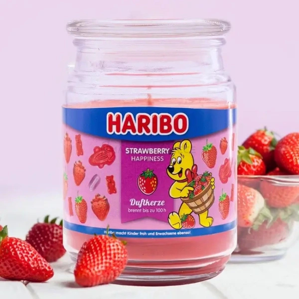 Haribo Strawberry Happiness Świeca Zapachowa 510g