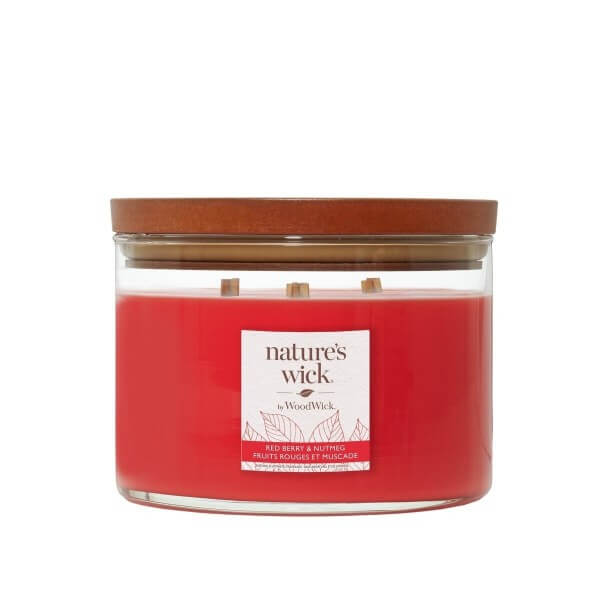 WoodWick Nature's Wick Redberry & Nutmeg Duża Świeca Zapachowa 433g