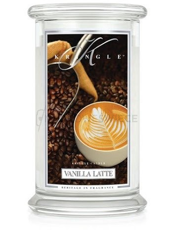 Kringle Candle Vanilla Latte Duża Świeca Zapachowa 624g