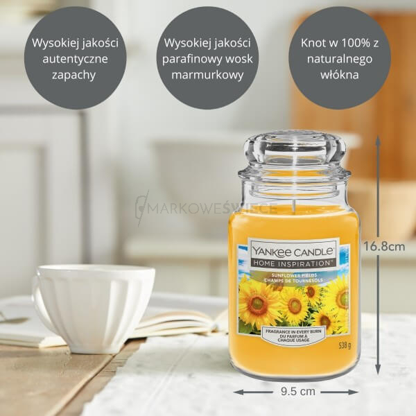 Yankee Candle Sunflower Fields Duża Świeca Zapachowa 538g