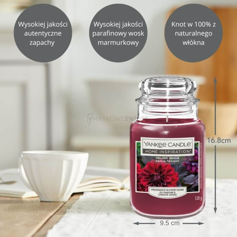 Yankee Candle Twilight Dahlia Duża Świeca Zapachowa 538g