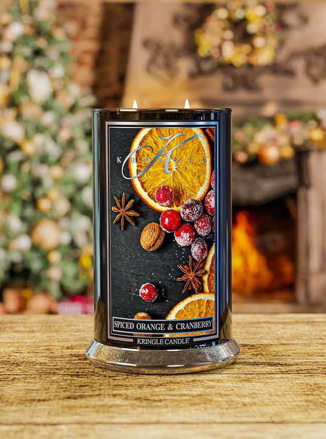 Kringle Candle Reserve Spiced Orange & Cranberry Duża Świeca Zapachowa 624g