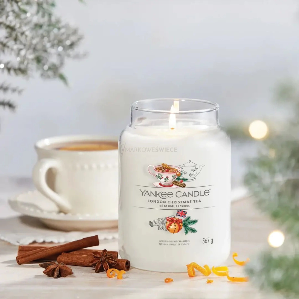 Yankee Candle London Christmas Tea Signature Duża Świeca 567g