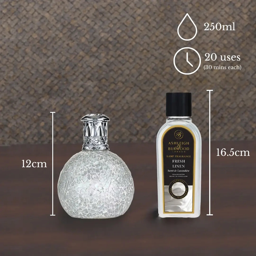 Ashleigh & Burwood Zestaw Lampa Katalityczna Mała The Pearl + Fresh Linen 250 ml 