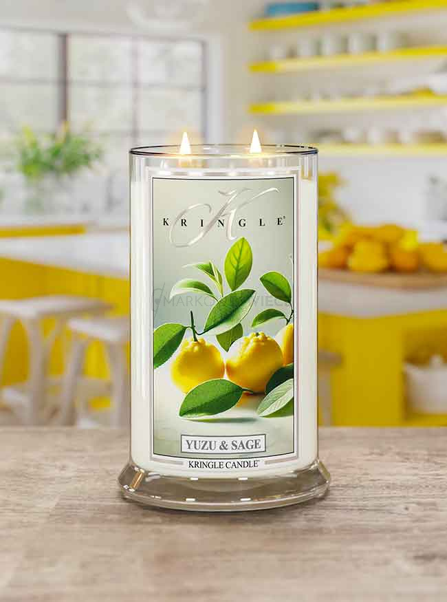 Kringle Candle Yuzu & Sage Duża Świeca Zapachowa 624g