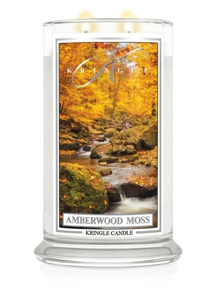 Kringle Candle Amberwood Moss Duża Świeca Zapachowa 624g