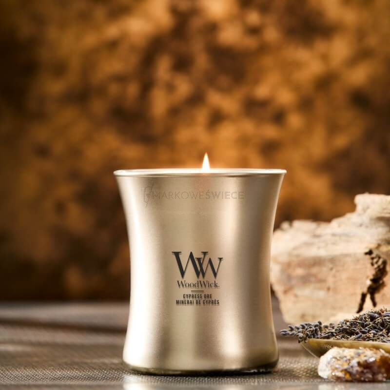 WoodWick Cypress Ore Średnia Świeca 275g