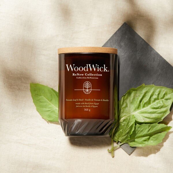 WoodWick ReNew Tomato Leaf & Basil Świeca 368g