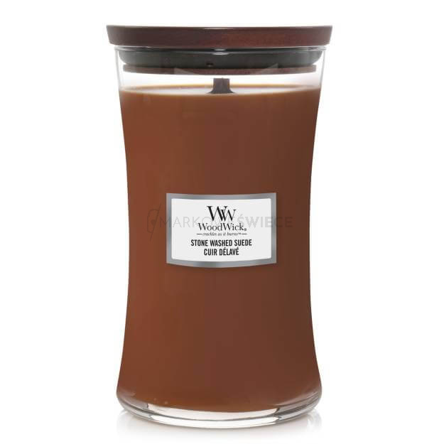 WoodWick Stone Washed Suede Duża Świeca Core 609,5g