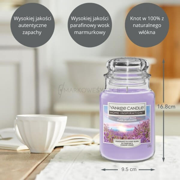 Yankee Candle Lavender Beach Duża Świeca Zapachowa 538g