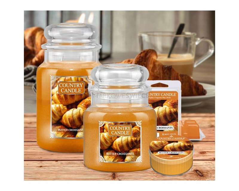 Country Candle Butter Croissants Duża Świeca Zapachowa 652g