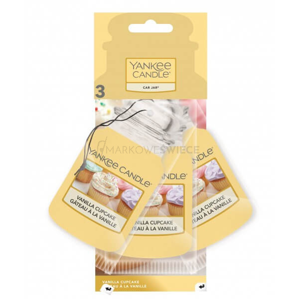 Yankee Candle Vanilla Cupcake Car Jar 3pak Zapach do Auta